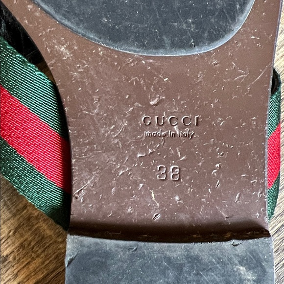 Gucci Red and Green Kika striped interlocking GG sandal - Picture 3 of 4